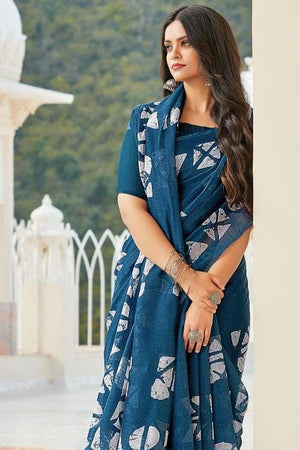 Persian Blue Cotton Saree