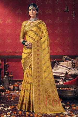Pineapple Yellow Cotton Saree