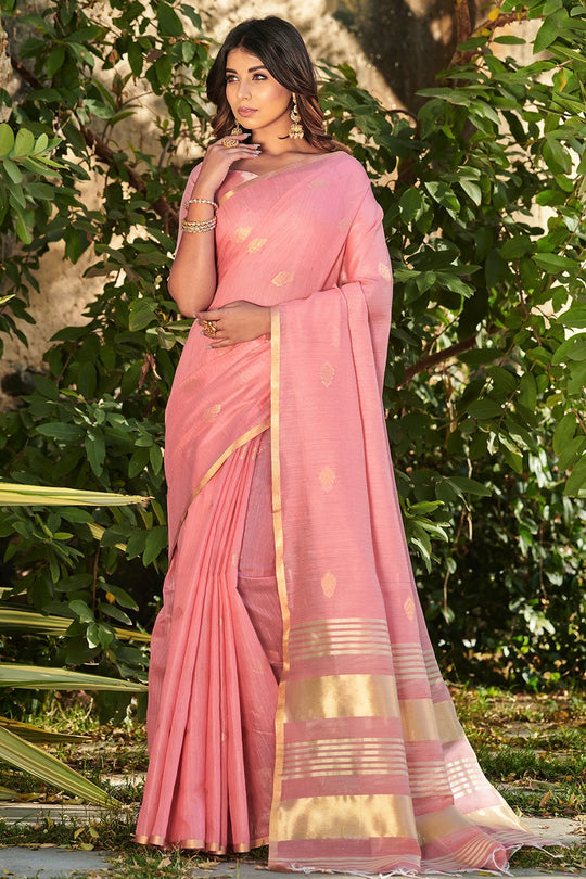 Pink Cotton Saree pink saree