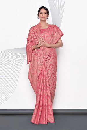 Pink Cotton Saree