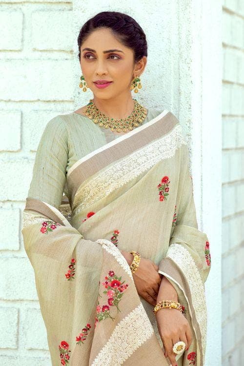 Pista Green Cotton Saree green cotton saree