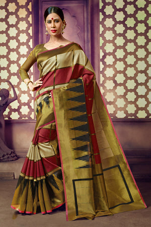 Redwood Brown Cotton Saree