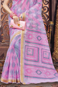 Rose Pink Cotton Saree fancy saree