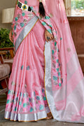 Rose Pink Cotton Saree designer saree