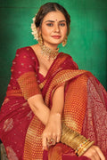 Rossa Corsa Red Cotton Saree fancy saree
