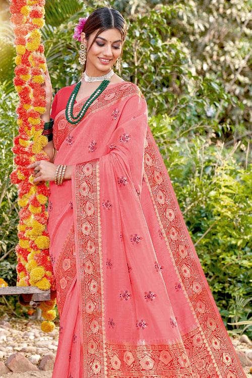 Rouge Pink Cotton Saree fancy saree