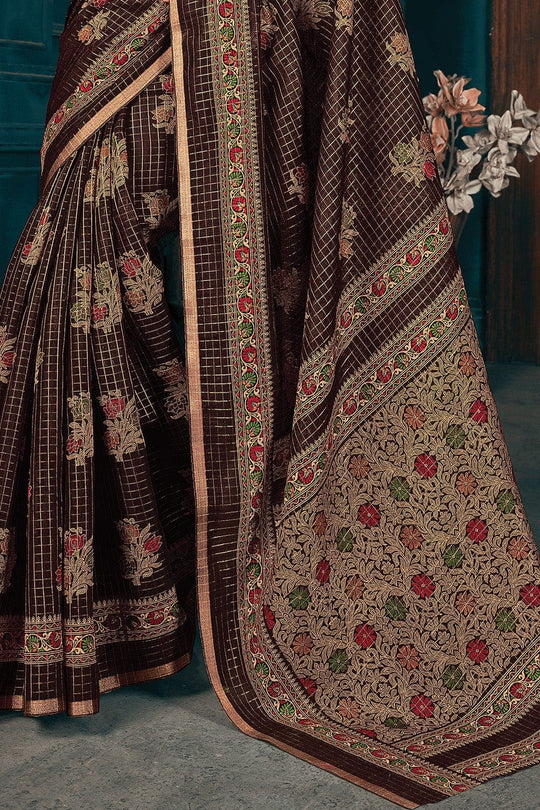 Russet Brown Cotton Saree Cotton Saree Russet Brown Cotton Saree saree online