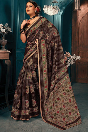 Russet Brown Cotton Saree