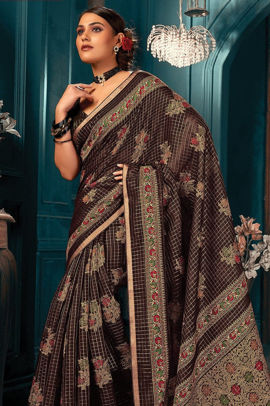 Russet Brown Cotton Saree Cotton Saree Russet Brown Cotton Saree saree online