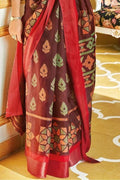 Sangria Red Brasso Cotton Saree Sangria Red Brasso Cotton Saree