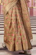 Sepia Brown Cotton Saree daily wear cotton saree