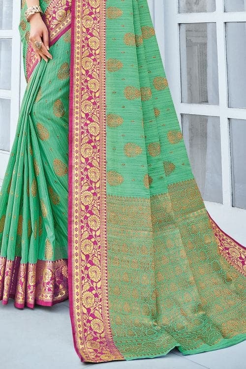 Shamrock Green Cotton Saree Cotton Saree Shamrock Green Cotton Saree saree online