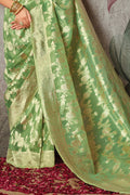 Shamrock Green Cotton Saree sarees for women