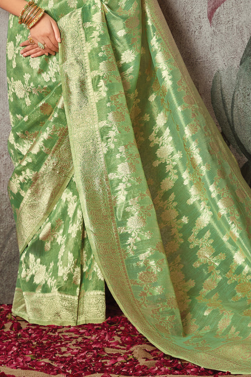 Shamrock Green Cotton Saree sarees for women