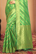 Sheen Green Cotton Saree designer saree