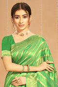 Sheen Green Cotton Saree fancy saree