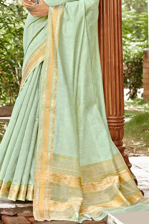 Sky Blue Cotton Saree cotton saree online