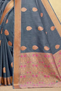 Slate Grey Cotton Saree cotton saree