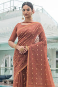 Soft Peach Cotton Saree cotton saree with price