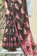 Soot Black Cotton Saree cotton plant