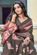 Soot Black Cotton Saree cotton