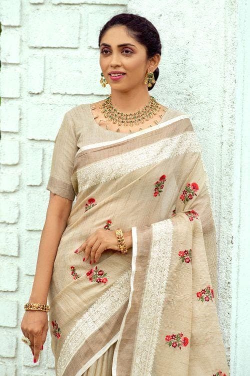 Tan Beige Cotton Saree cotton saree online