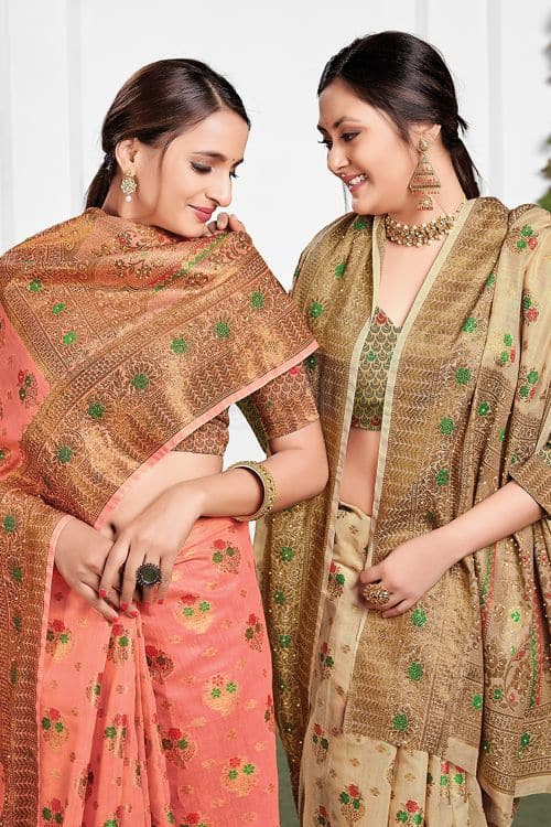 Tan Beige Cotton Saree cotton saree