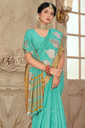 Turquoise Blue Cotton Saree cotton saree