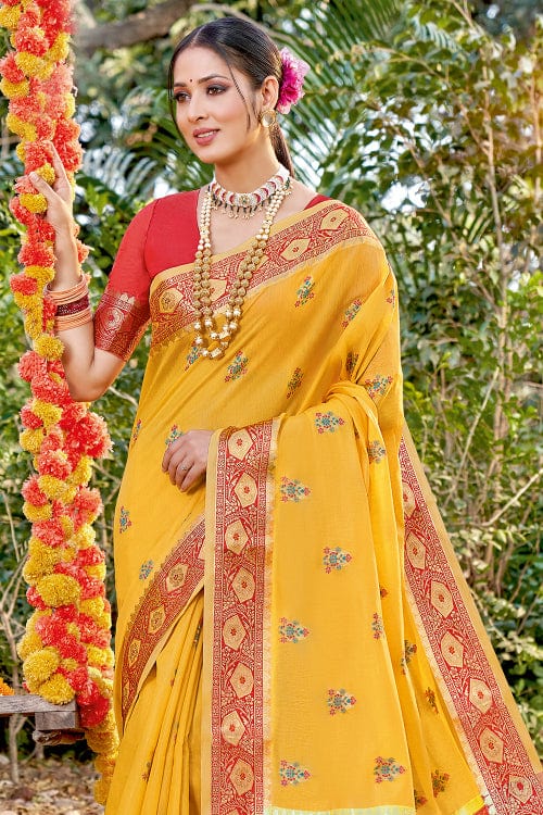 Tuscany Yellow Cotton Saree designer saree