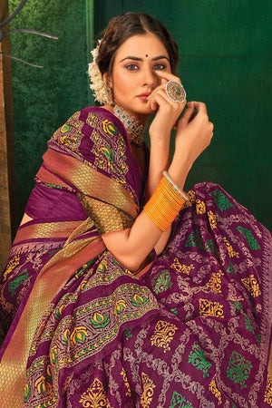 purple cotton saree