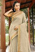 Vivid Grey Cotton Saree cotton saree blouse design