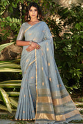 Vivienne Grey Cotton Saree grey saree