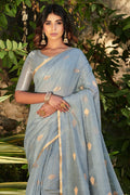 Vivienne Grey Cotton Saree cotton saree for wedding
