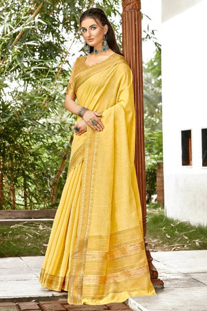 Yellow Cotton Saree