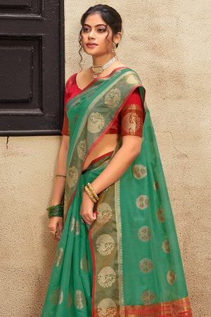 green saree