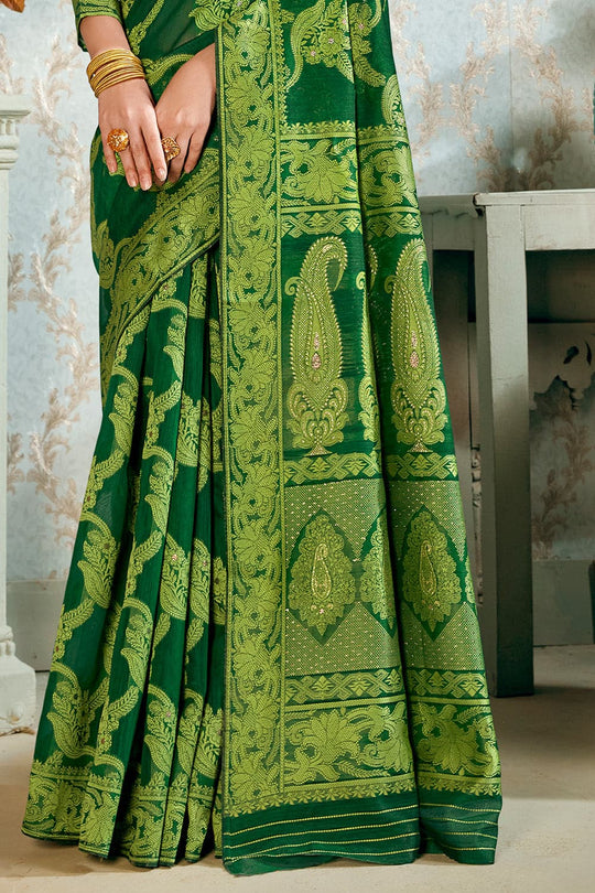 Fern Green Cotton Silk Saree silk saree