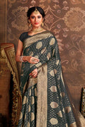 Iron Grey Cotton Silk Saree silk saree