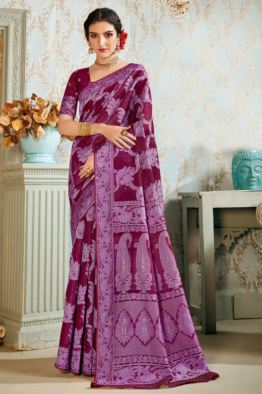 Maroon Cotton Silk Saree silk saree
