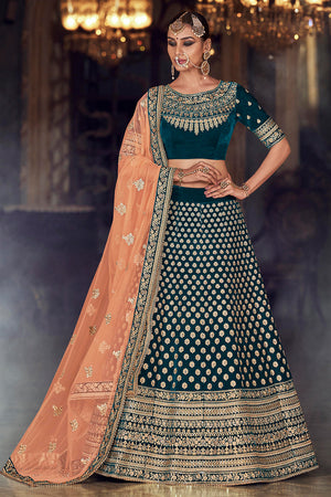 Royal Blue Designer Lehenga Choli (Semi-Stitched)