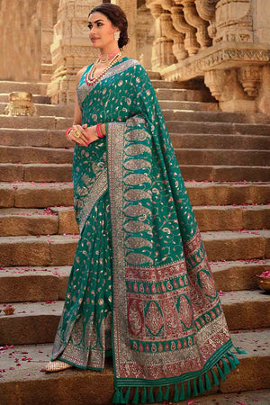 Aqua Green Designer Saree