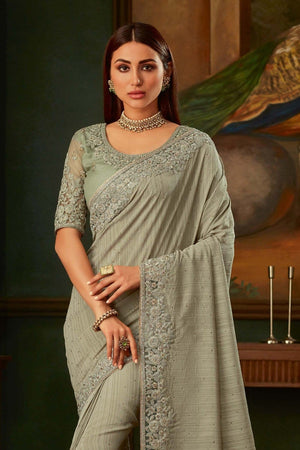 Sage Green Designer Saree