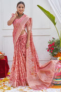 Brink Pink Digital Print Saree digital print saree
