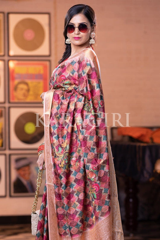 Burgundy Red Digital Print Saree Digital Print Saree Burgundy Red Digital Print Saree saree online