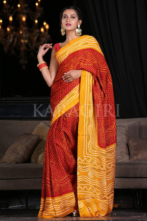 Cinnamon Brown Digital Print Saree