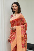Imperial Red Digital Print Saree Digital Print Saree Imperial Red Digital Print Saree saree online