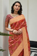 Imperial Red Digital Print Saree Digital Print Saree Imperial Red Digital Print Saree saree online