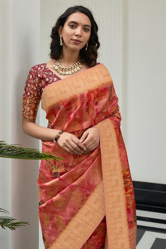 Imperial Red Digital Print Saree Digital Print Saree Imperial Red Digital Print Saree saree online