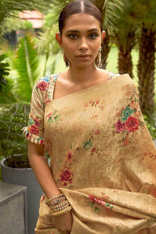 Iris Yellow Digital Print Saree Digital Print Saree Iris Yellow Digital Print Saree saree online