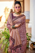 Lilac Purple Digital Print Saree fancy saree
