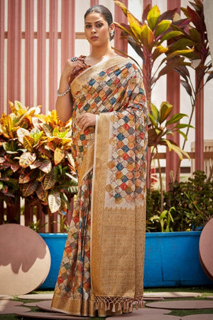 Multicolour Digital Print Saree